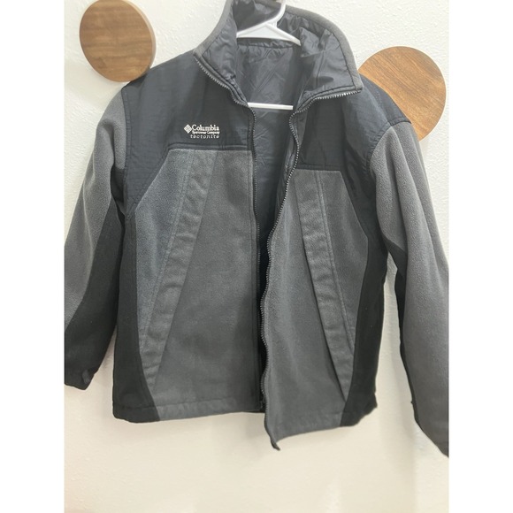 Columbia Kids Reversible Fleece Lined Zip Up Coat Jacket 14/16 Black - Picture 6 of 12
